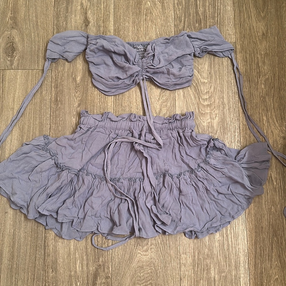 Crop top & mini skirt